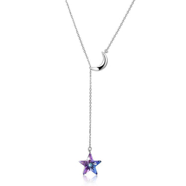 Celestial Moon & Star Aurora Borealis Necklace-Your Soul Place